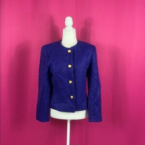 Harris Wallace purple mohair jacket, size 6